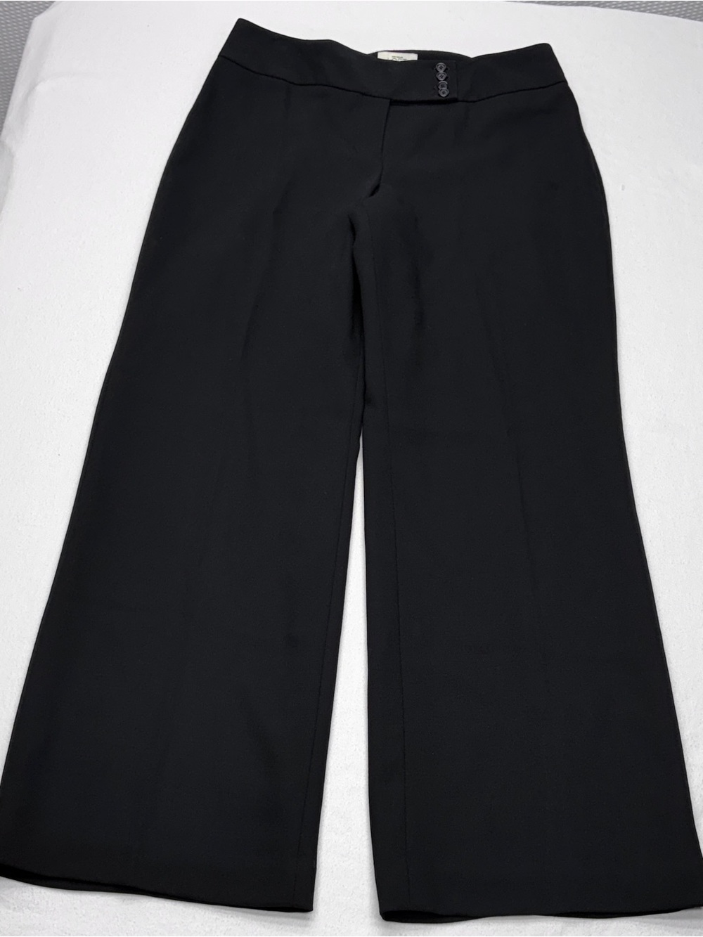 LOFT Julie Fit Wool Dress Pants Women’s 10 Black Wide Leg Lined 32” EUC
